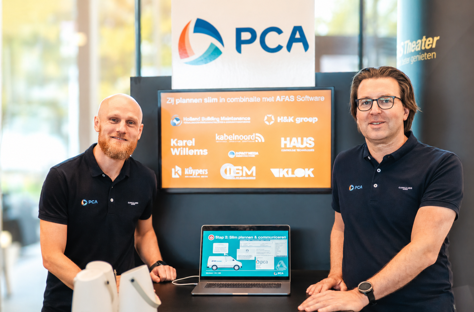 Sander en Jeroen op de beurs